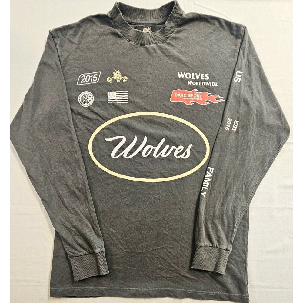 Darc Sport Wolves Worldwide Bodybuilding Club Gray Longsleeve Shirt Mens Large